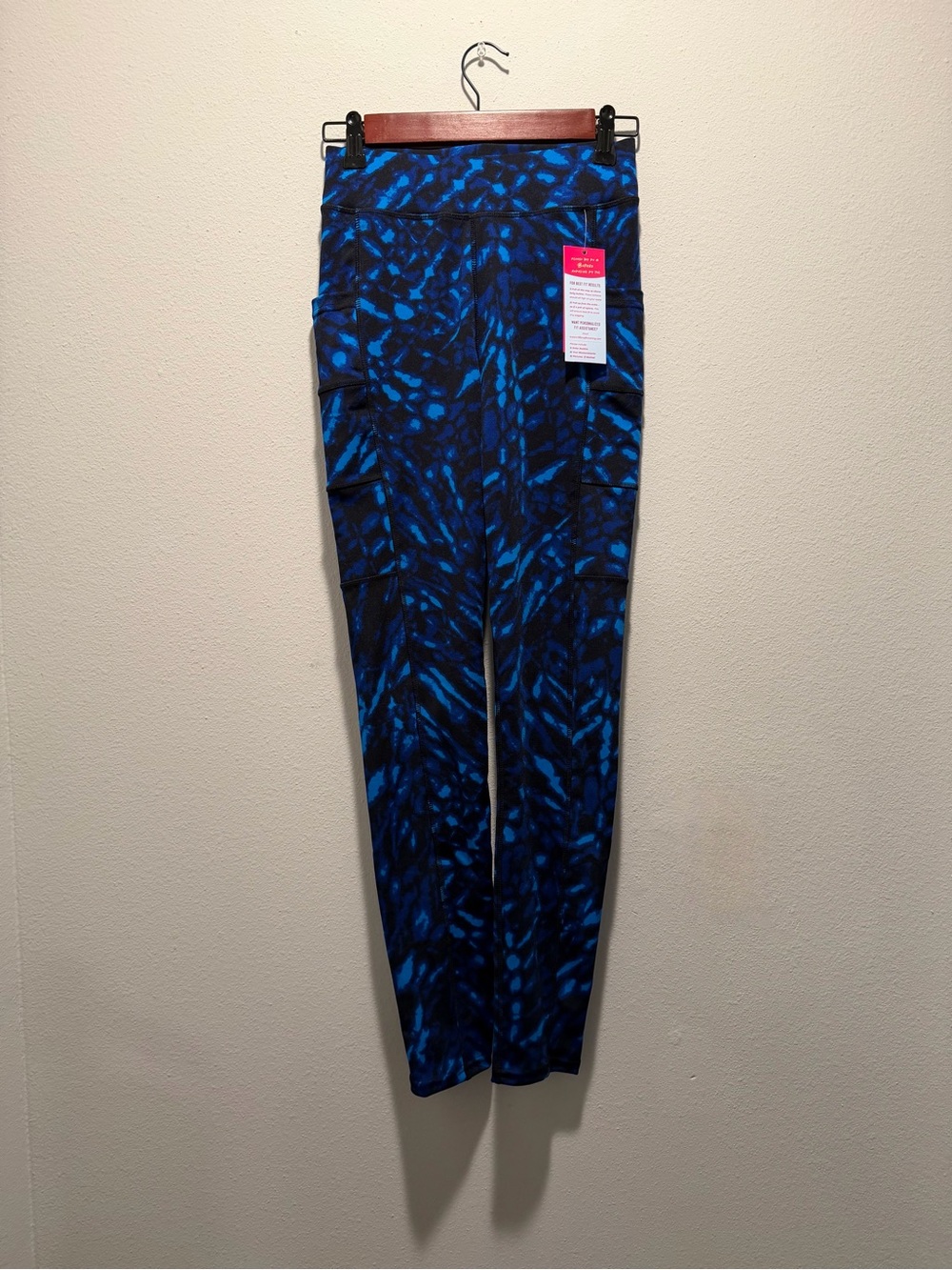 NWT Blue POP Fit Leggings with Side Pockets Size S